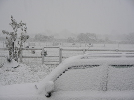 Quite a bit of snow on the car